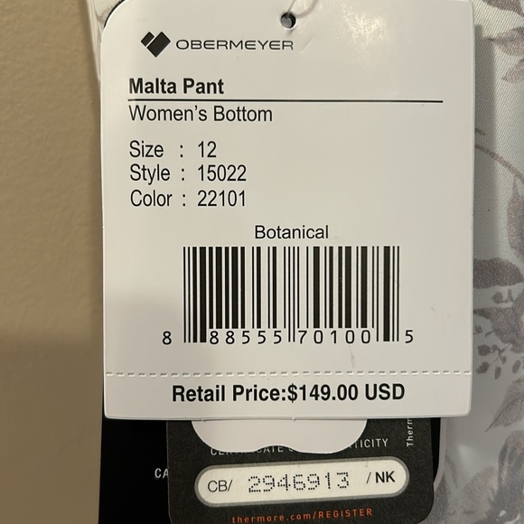 Obermeyer NWT, Malta women’s pants, size 12 - Picture 3 of 16